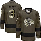 Glued Chicago Blackhawks #3 Pierre Pilote Green Salute to Service NHL Jersey,baseball caps,new era cap wholesale,wholesale hats